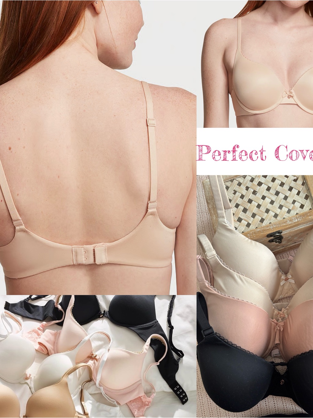 Victoria's Secret 4-Pack Body By Victoria Bras In 1black, 1blush & 2cream